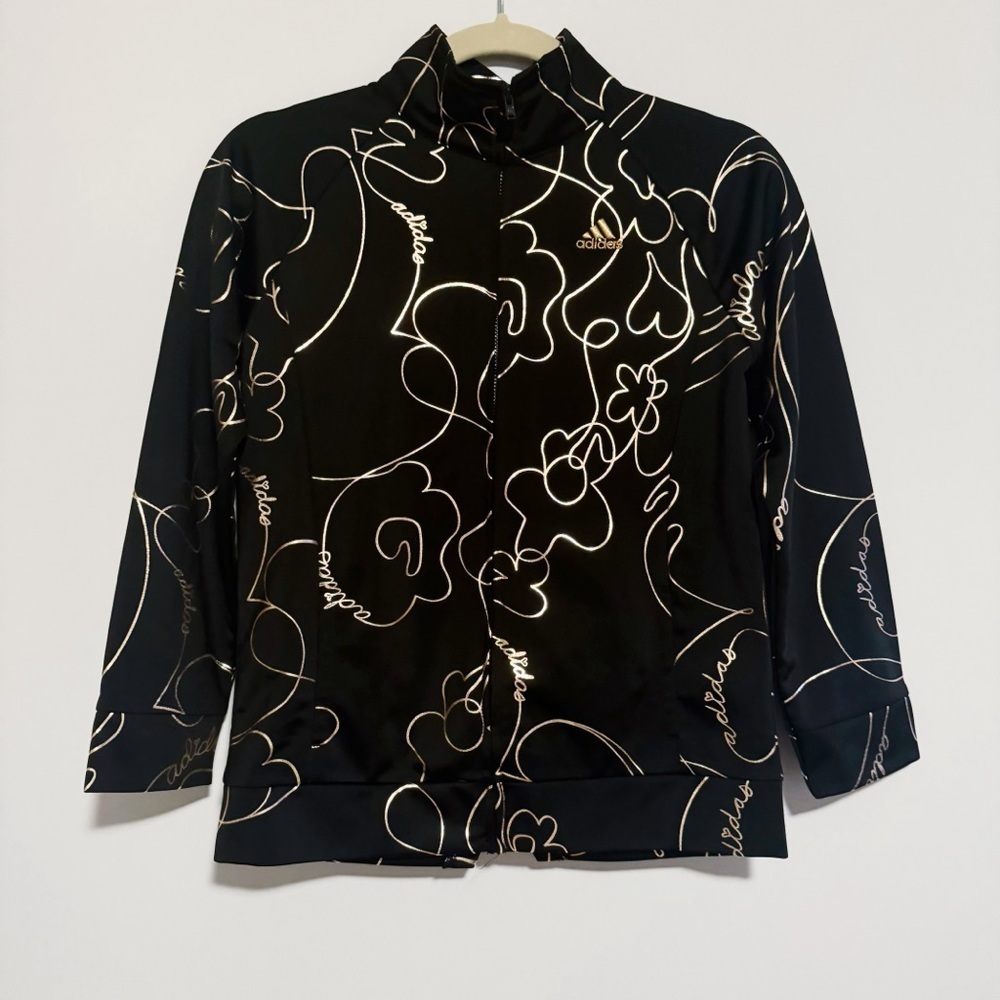 Adidas - Black with Rose Gold Print Jacket